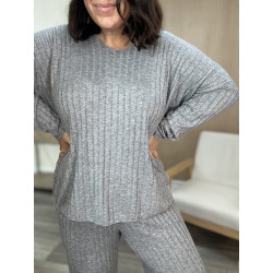 Conjunto canalé gris