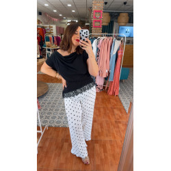 Pantalón lunares plisado